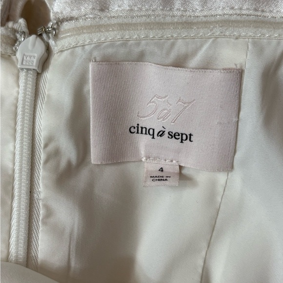 Cinq à Sept Rosemarie ruffle off the shoulder dress white cocktail party size 4 - Picture 15 of 16